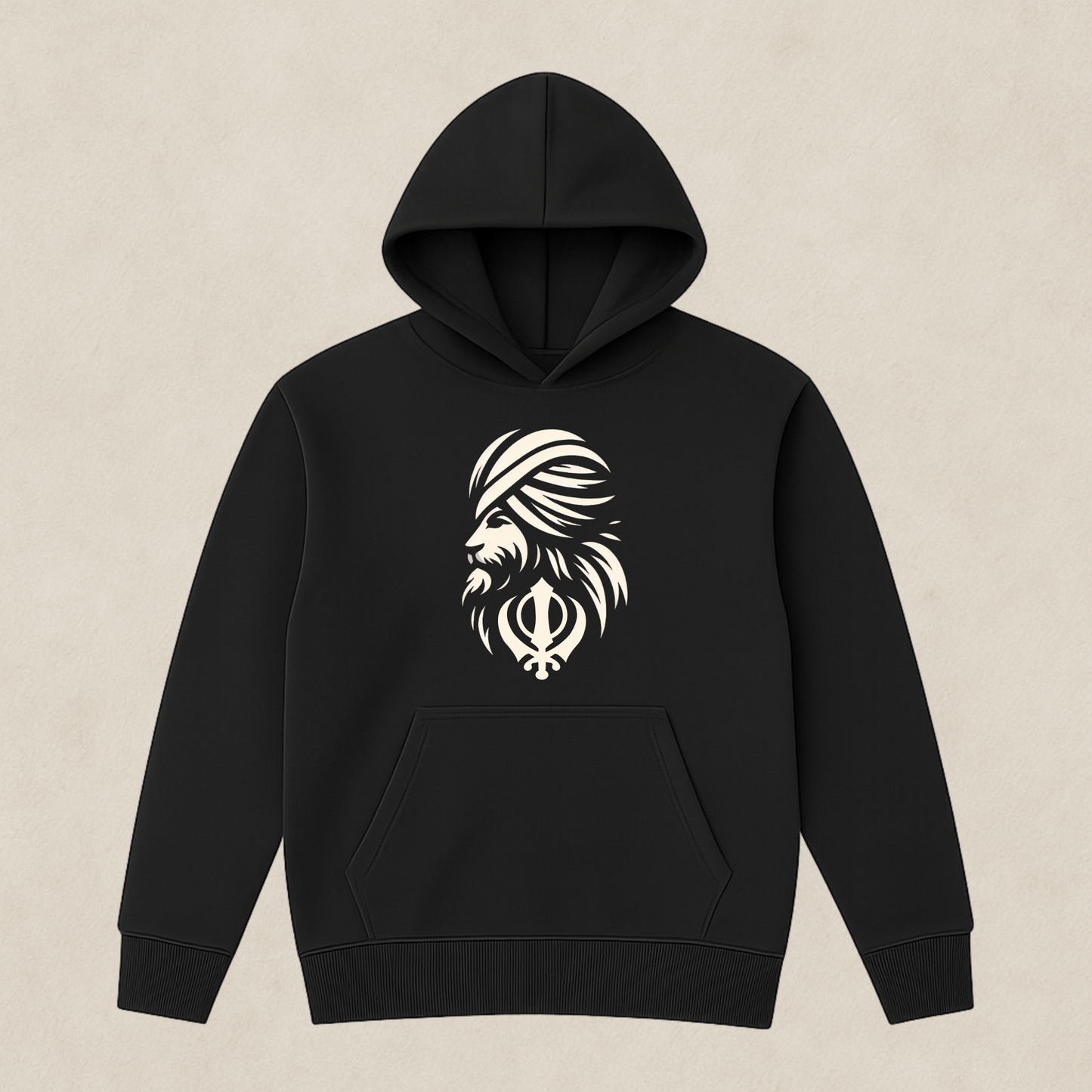 Sikh Lion Khanda Three-Panel Fleece Hoodie