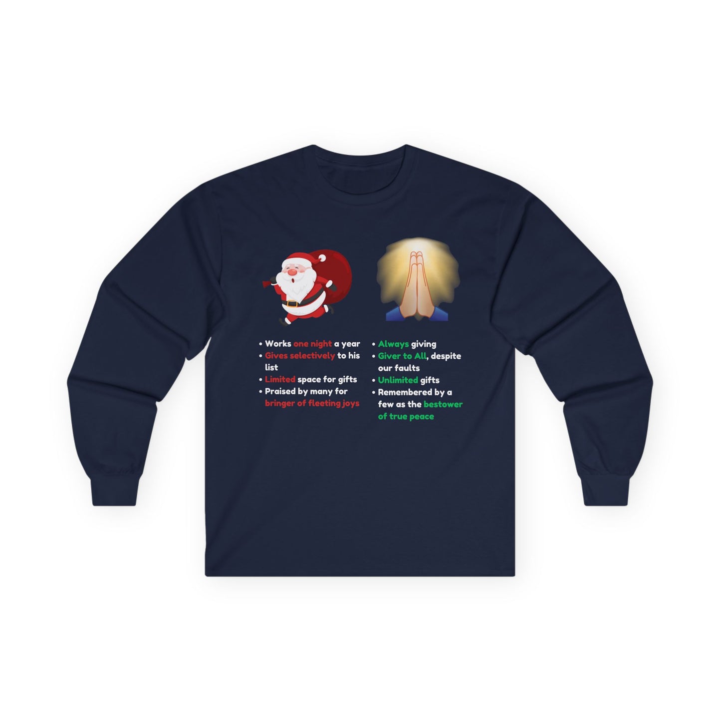 Santa or the Real Giver Cotton Long Sleeve Tee