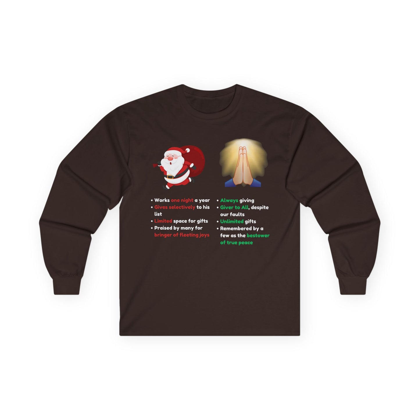 Santa or the Real Giver Cotton Long Sleeve Tee