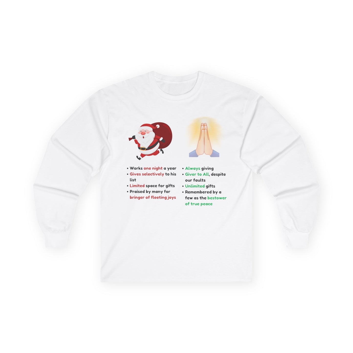 Santa or the Real Giver Cotton Long Sleeve Tee