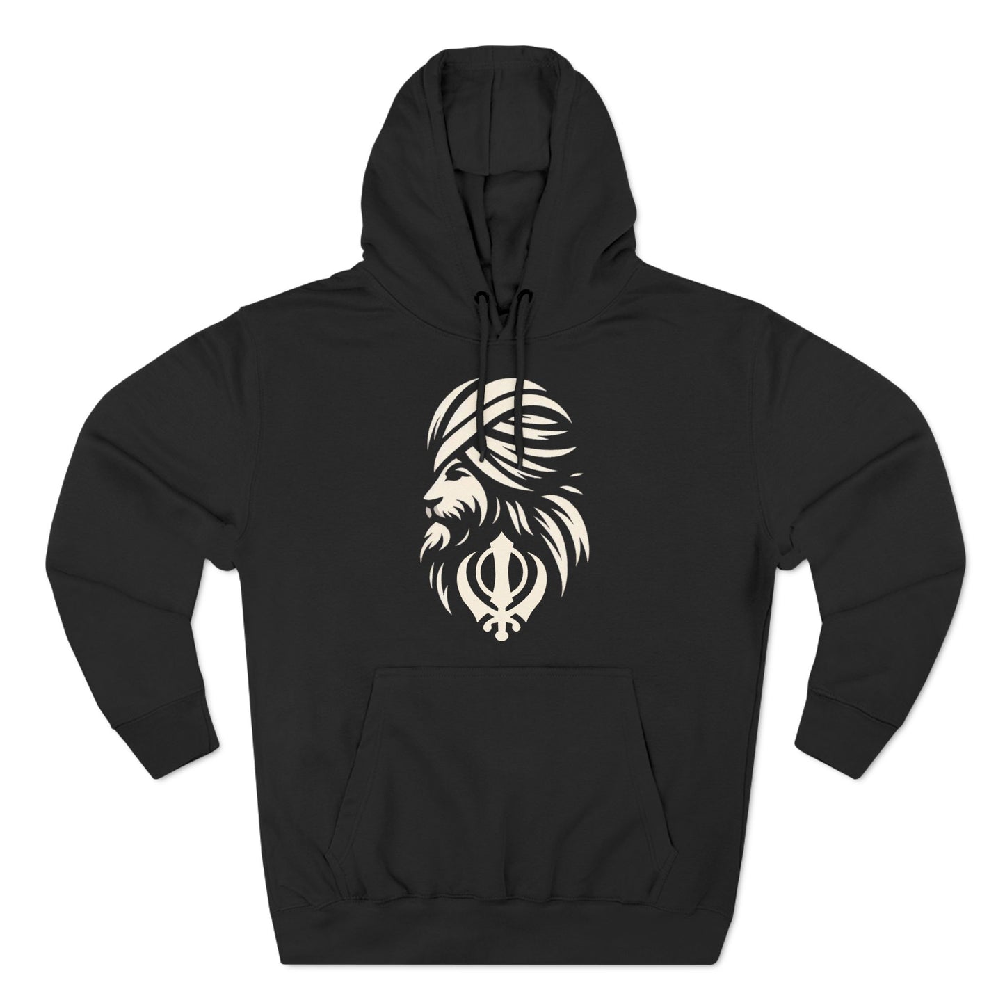 Sikh Lion Khanda Three-Panel Fleece Hoodie