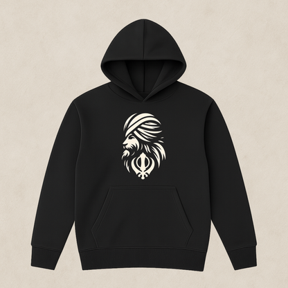 Sikh Lion Khanda Three-Panel Fleece Hoodie