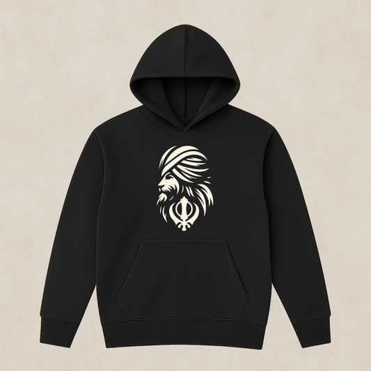 Sikh Lion Khanda Three-Panel Fleece Hoodie